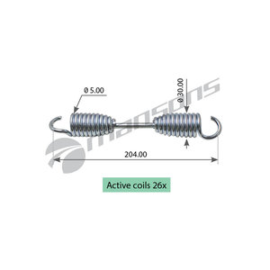 Пружина FRUEHAUF полуприцепа колодок стяжная (212x30x5.0) MANSONS SPR0039, AJB0119001