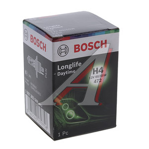 Лампа 12V H4 60/55W P43t Longlife Daytime BOSCH 1987302048, АКГ12-60+55(Н4)