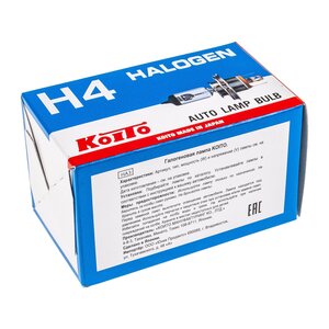 Лампа 12V H4 60/55W P43t KOITO 0456E, KO-0456E, АКГ12-60+55(Н4)