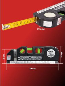 Уровень лазерный 190мм 3 глазка FIXIT LEVEL PR03, PR03