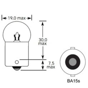 Лампа 12V R5W BA15s 50лм Стандарт TESLAFT (Россия) 4631111143056, 143056, А12-5-1