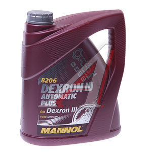 Масло трансмиссионное ATF DEXRON III Automatic Plus 4л 8206 MANNOL 1356, MANNOL ATF DEXRON IIID