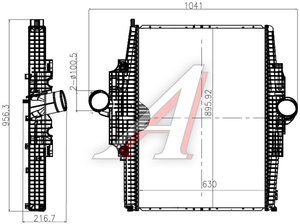 Интеркулер КАМАЗ-5490 MERCEDES Axor (02-) LUZAR LRIC15703, 5490А-1172010, A9405010301