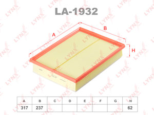 Фильтр воздушный TOYOTA Land Cruiser Prado (09-) (4.0) LYNX LA1932, A-33950, 17801-38051