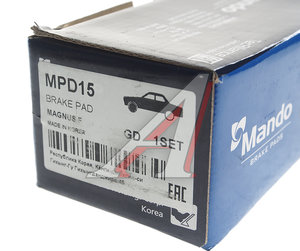 Колодки тормозные CHEVROLET Epica,Evanda,Magnus,Leganza передние (4шт.) MANDO MPD15, GDB3345, 96446742/96496765