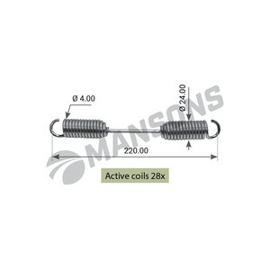 Пружина BPW колодки тормозной (230x22x3.5) MANSONS 300.343, 300343, 0539745140