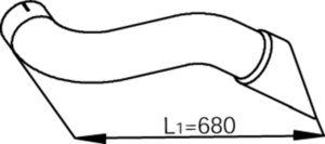 Труба выхлопная глушителя КАМАЗ-5490 MERCEDES DINEX 54205, A9444920201
