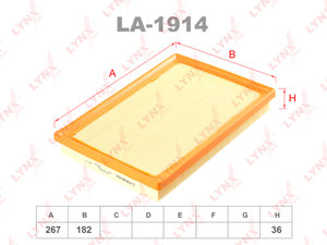 Фильтр воздушный TOYOTA Rav 4,Camry (12-) LYNX LA1914, LX2992, 17801-38011