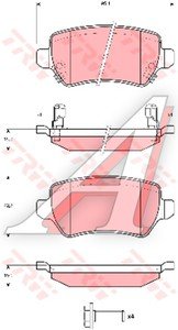 Колодки тормозные KIA Ceed (12-),Venga (09-) OPEL Zafira B TRW GDB1515, GDB1515/GDB3585, 1605995/1605967/1605625/1605233/1605086