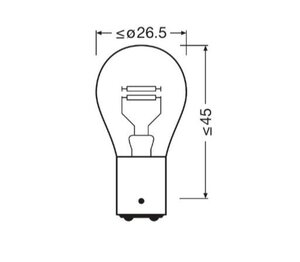 Лампа 12V P21/5W BAY15d OSRAM 7528, O-7528, А12-21+5