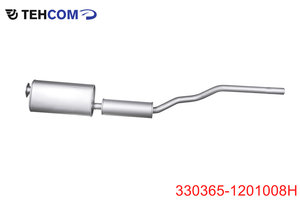 Глушитель УАЗ-3303 дв.ЗМЗ-409 ЕВРО-4 с резонатором нержавеющая сталь ТЕХКОМ 330365-1201008Н, 330365-1201008-10/330365-1201008-10/330365120100810