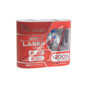 Лампа 12V HB3 65W +200% бокс (2шт.) Night Laser Vision CLEARLIGHT ML9005NLV200