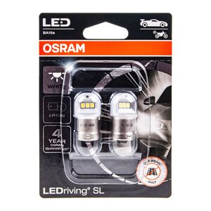 Лампа светодиодная 12V R10W BA15s 6000K (2шт.) LED White OSRAM 5008DWP-2бл, O-5008DWP-2бл, А12-10