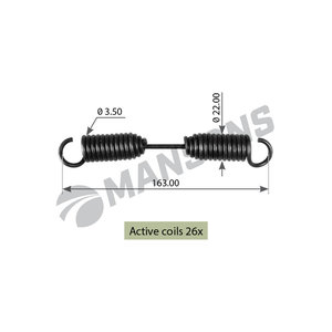 Пружина BPW колодки тормозной стяжная (3.50х22х163) MANSONS SPR0026, 0539735030