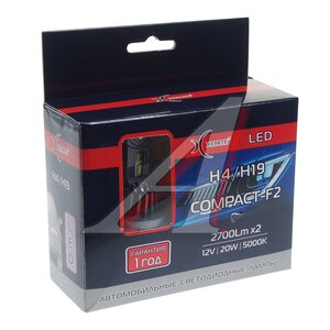 Лампа светодиодная 12V H4 P43t 2700lm бокс (2шт.) XENITE 1009693