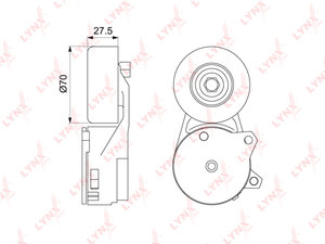 Ролик ГРМ NISSAN Juke (11-) натяжителя LYNX PT3051, 11955-1KC0A