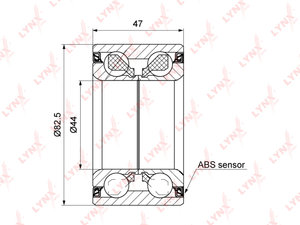 Подшипник ступицы LAND ROVER Freelander (98-) передней/задней LYNX WB1190, R161.26, LR041425