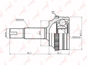 ШРУС наружный TOYOTA Yaris (99-05) передний LYNX CO7540A