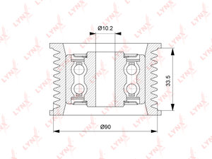 Ролик приводного ремня TOYOTA Land Cruiser (07-) обводной LYNX PB7262, PB-7262, 16603-51010