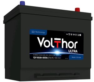 Аккумулятор VOLTHOR Ultra 60А/ч обратная полярность 6СТ60(0) 56068 D23, 56068