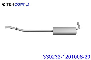 Глушитель ГАЗ-330232 дв.УМЗ ЕВРО-3,4 длинный без фланца выход боковой ТЕХКОМ 330232-1201008-20, 330232-1201008-20/3302-32-1201008-020