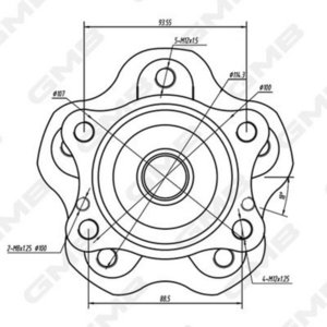 Ступица NISSAN Qashqai (14-) (4WD) задняя в сборе GMB GH34930, 43202-4EG0A