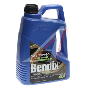 Масло трансмиссионное SUPER GEAR GL4/5 75W90 синт.4л BENDIX 182063B, BENDIX SAE75W90