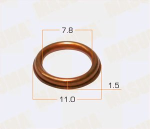 Прокладка MITSUBISHI Pajero Sport,L200 (98-08) (4D56) форсунки (медная) MASUMA MDP-0016, MD070718