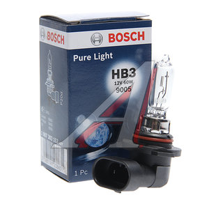 Лампа 12V HB3 60W P20d Pure Light BOSCH 1987302152, 12В/60Вт (HB3)