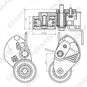 Натяжитель ремня ГРМ HYUNDAI Sonata NF,Santa Fe,Tucson (2.0) KIA Ceed GMB GTB0070, 24410-27250