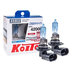 Лампа 12V HB3(9005) 60W P20d (120W) 4200K бокс (2шт.) Whitebeam KOITO KO-P0756W