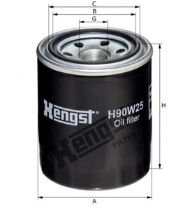 Фильтр масляный TERMOKING холодильное оборудование (М20х1.5х86мм) HENGST H90W25, MD017440