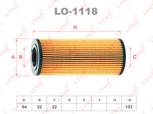 Фильтр масляный BMW 3 (E46,E90),5 (E60) X5 (E53,E70) LYNX LO1118, OX177/3D, 11428513377