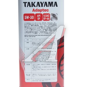 Масло моторное Adaptec SP/GF-6A 5W30 синт.4л TAKAYAMA 6056131, TAKAYAMA SAE5W30