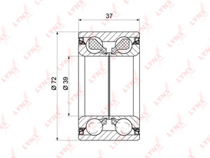 Подшипник ступицы DAEWOO Nexia передней LYNX WB1240, VKBA736, 94535254