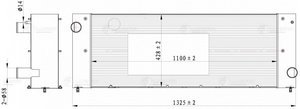 Радиатор КЗС-1218 Палессе GS12 (дв.ЯМЗ-238,Д-262) алюминиевый LUZAR LRc3129, Б1218К.004.0000, Б1218К.004.2000
