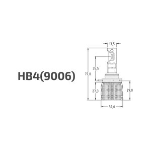 Лампа светодиодная 12V HB4 P22d бокс (2шт.) MTF LANB4K6