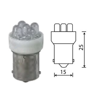 Лампа светодиодная 24V R5W BA15s белая МАЯК 24T15-W\3LED, А24-5-1