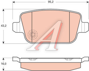 Колодки тормозные FORD Galaxy, Mondeo LAND ROVER Freelander (4шт.) TRW GDB1732, GDB1732R