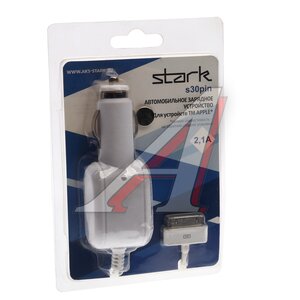 Устройство зарядное в прикуриватель 12V кабель iPhone (-4) STARK s30pin 2100