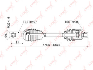 Привод FORD Mondeo (00-07) колеса переднего правый LYNX CD1049, 1581989SX, 1447467