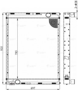 Радиатор КАМАЗ-65115-117 алюминиевый ЕВРО-5 LUZAR LRC0766, 4326-1301010, 6437-1301010