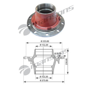 Ступица FRUEHAUF (без подшипника) MANSONS 150.017, 150017, AJB0038001