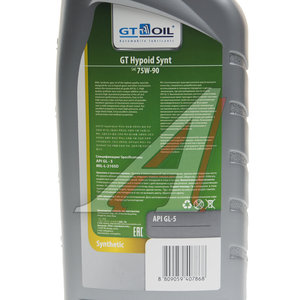 Масло трансмиссионное GT Hypoid GL-4 75W90 Plus синт.1л GT OIL 8809059407981, GT OIL 75W90