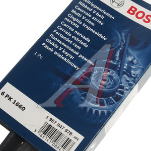 Ремень приводной поликлиновой 6PK1660 BOSCH 1987947978, 6PK1660, 5750.YY