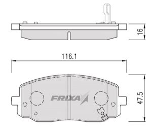 Колодки тормозные HYUNDAI i10 KIA Picanto (04-) передние (4шт.) FRIXA S1K20, 58101-07A10