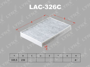 Фильтр воздушный салона VOLVO S90,XC90 (14-) угольный LYNX LAC326C, 31407747, 31407748