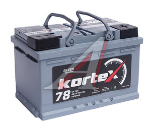 Аккумулятор KORTEX SILVER Dynamic 78А/ч обратная полярность, низкий 6СТ78(0) SMF578402, SMF578402