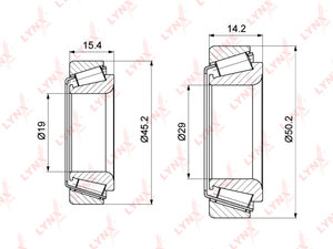 Подшипник ступицы VW Caddy (95-04) AUDI задней LYNX WB1276, 26498, 4A0598625