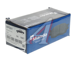 Колодки тормозные DAEWOO Tico передние (4шт.) MANDO MPD01, GDB3108, 55201-78820-000/5581060F02